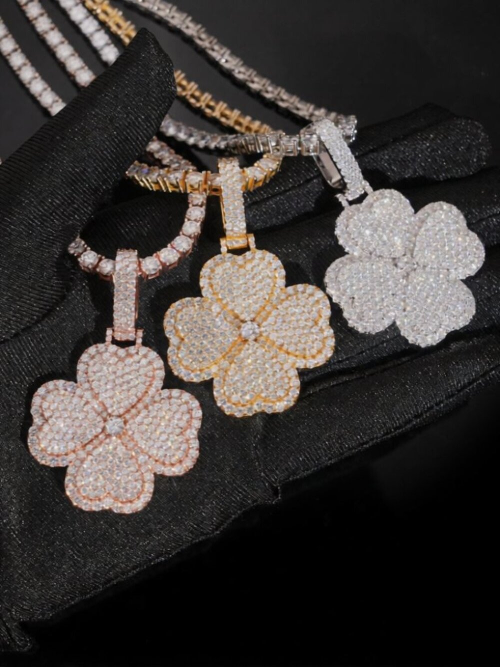 925 Sterling Silver Iced Out VVS Moissanite Pendant Jewelry